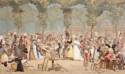 Tuin op het Palais-Royal in 18e-eeuws Parijs, 1875 door French School